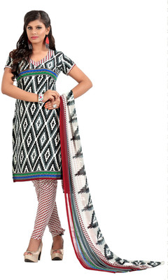 

Jiya Cotton Self Design, Printed Salwar Suit Dupatta Material(Un-stitched), Black;red;white