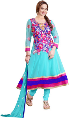 

Jiya Georgette Self Design, Embroidered Salwar Suit Dupatta Material(Un-stitched), Turquoise