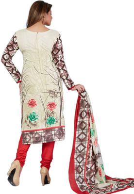 

Pshopee Cotton Printed Salwar Suit Dupatta Material(Un-stitched), White