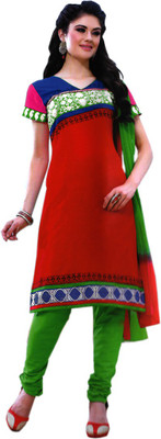 

Tarang Cotton Embroidered Semi-stitched Salwar Suit Dupatta Material, Multicolor