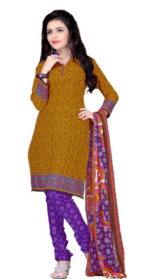 

Women Latest Fancy Designer Salwar Suit Crepe Printed Salwar Suit Dupatta Material(Un-stitched), Multicolor