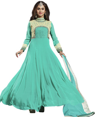 

Khushali Georgette Self Design, Embroidered, Embellished Salwar Suit Dupatta Material(Un-stitched), Green