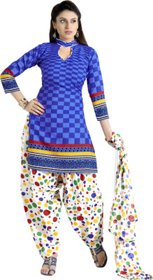 

Jiya Cotton Self Design, Printed Salwar Suit Dupatta Material(Un-stitched), Blue