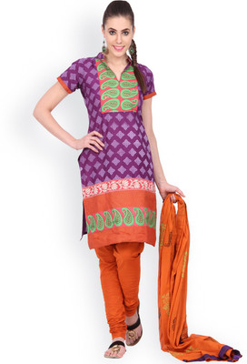 

EthnicQueen Cotton Floral Print, Solid Salwar Suit Dupatta Material(Un-stitched), Dark blue
