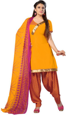 

Trendz Apparels Cotton Embroidered Salwar Suit Dupatta Material(Un-stitched), Yellow
