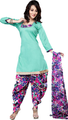 

Trendz Apparels Cotton Floral Print Dress/Top Material(Un-stitched), Blue