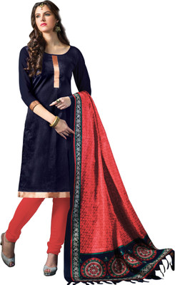 

Khushali Jute Self Design Salwar Suit Dupatta Material(Un-stitched), Blue;pink