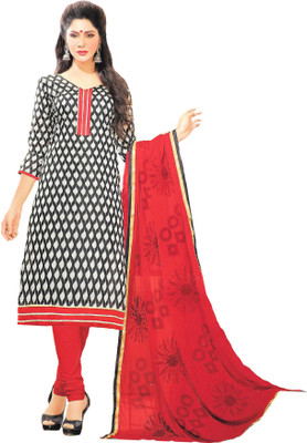

Banjara India Chanderi Printed Salwar Suit Material(Un-stitched), Multicolor