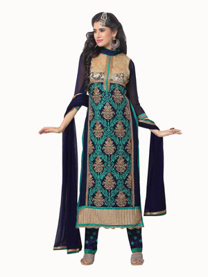 

Jiya Georgette Self Design, Embroidered Salwar Suit Dupatta Material(Un-stitched), Dark blue;multicolor