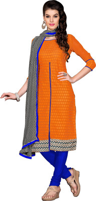 

Khushali Chanderi Self Design, Embroidered Salwar Suit Dupatta Material(Un-stitched), Black;blue;orange;white