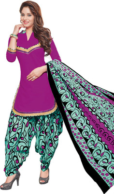 

Pshopee Cotton Printed Salwar Suit Dupatta Material(Un-stitched), Pink