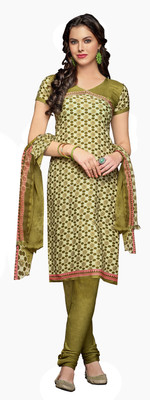

Jiya Crepe Self Design, Printed Salwar Suit Dupatta Material(Un-stitched), Beige;green