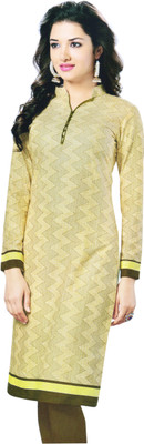 

Selection Indigo Cotton Printed Kurti Fabric(Un-stitched), Sober biege