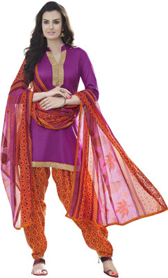 

Khushali Cotton Self Design, Printed Salwar Suit Dupatta Material(Un-stitched), Purple