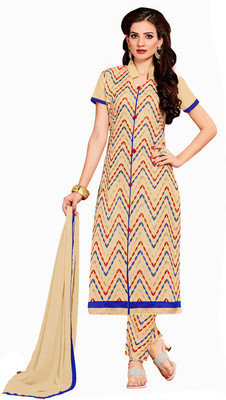 

Jiya Cotton Self Design, Embroidered Salwar Suit Dupatta Material(Un-stitched), Beige