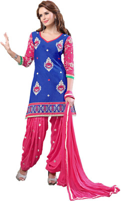 

Indian Wear Online Georgette Embroidered Semi-stitched Salwar Suit Dupatta Material, Multicolor