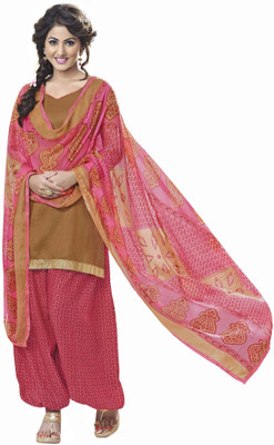 

Jiya Cotton Self Design, Printed Salwar Suit Dupatta Material(Un-stitched), Chickoo