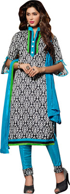 

Jiya Silk Self Design, Printed Salwar Suit Dupatta Material(Un-stitched), Black;light blue;white