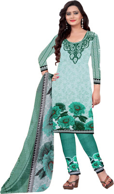 

Khushali Crepe Self Design, Printed Salwar Suit Dupatta Material(Un-stitched), Green;white
