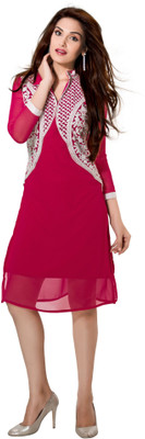 Khushali Party Self Design Women's Kurti(Pink)