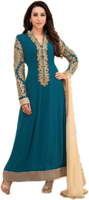 

Party Wear Dresses Georgette Embroidered Semi-stitched Salwar Suit Dupatta Material, Multicolor