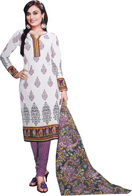 

RiaFashion Cotton Printed Salwar Suit Dupatta Material(Un-stitched), Beige;brown