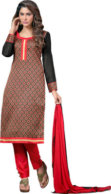 

Diva Divine Chanderi Solid Salwar Suit Dupatta Material(Un-stitched), Black