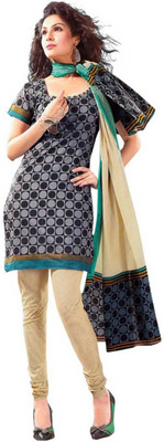 

Javuli Cotton Printed Semi-stitched Salwar Suit Dupatta Material, Beige;green