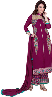 

Trendz Apparels Georgette Embroidered Salwar Suit Dupatta Material(Un-stitched), Maroon