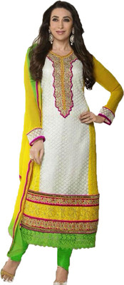

Indian Wear Online Georgette Embroidered Semi-stitched Salwar Suit Dupatta Material, Multicolor