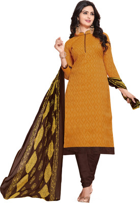 

Jiya Jacquard Self Design Salwar Suit Dupatta Material(Un-stitched), Brown;yellow