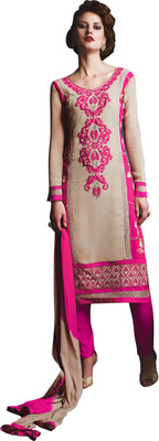 

Jiya Georgette Self Design, Embroidered Salwar Suit Dupatta Material(Un-stitched), Beige;pink