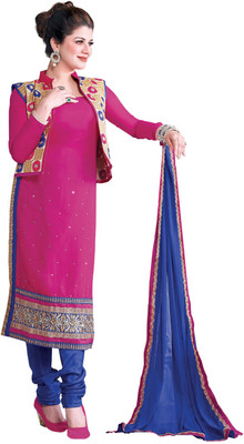 

Jiya Georgette Self Design, Embellished, Embroidered Salwar Suit Dupatta Material(Un-stitched), Blue;multicolor;pink