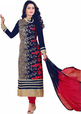 

Trendz Apparels Georgette Embroidered Salwar Suit Dupatta Material(Un-stitched), Blue