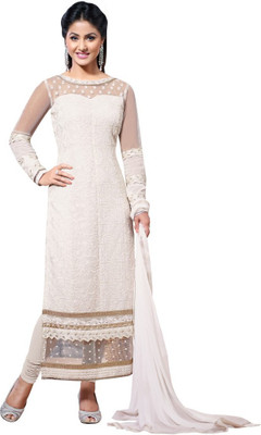 

Jiya Georgette Self Design, Embroidered Salwar Suit Dupatta Material(Un-stitched), White