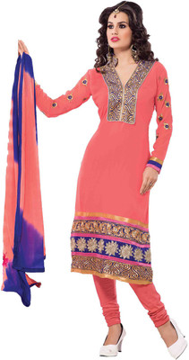 

Indian Wear Online Georgette Embroidered Semi-stitched Salwar Suit Dupatta Material, Multicolor