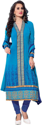 

Party Wear Dresses Georgette Embroidered Semi-stitched Salwar Suit Dupatta Material, Multicolor