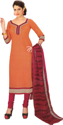 

Giftsnfriends Cotton Printed Salwar Suit Dupatta Material(Un-stitched), Orange