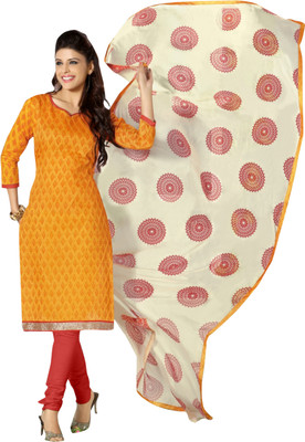 

Trendz Apparels Chanderi Embroidered Salwar Suit Dupatta Material(Un-stitched), Yellow