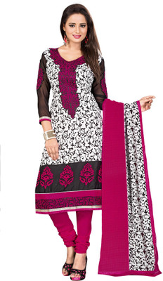 

Jiya Crepe Self Design, Embroidered Salwar Suit Dupatta Material(Un-stitched), Multicolor;pink;white