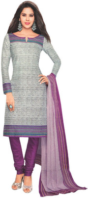

Chatri Fashions Cotton Printed Salwar Suit Dupatta Material(Un-stitched), Pink;white