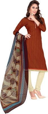

Jiya Cotton Polyester Blend Self Design Salwar Suit Dupatta Material(Un-stitched), Brown;multicolor