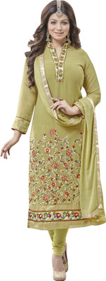 

Khushali Georgette Self Design, Embroidered Salwar Suit Dupatta Material(Un-stitched), Light green
