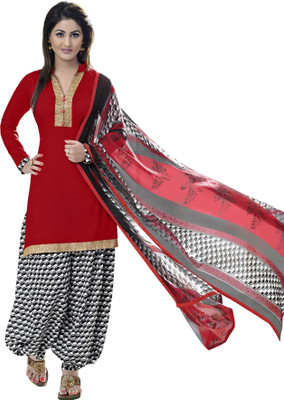 

Jiya Cotton Solid, Printed Salwar Suit Dupatta Material(Un-stitched), Red