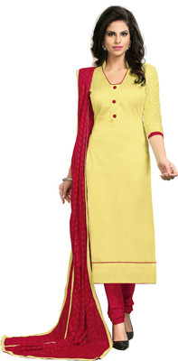 

Khushali Silk Self Design Salwar Suit Dupatta Material(Un-stitched), Red;yellow