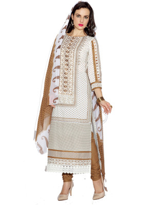 

Styliner Cotton Self Design Salwar Suit Dupatta Material(Un-stitched), Brown