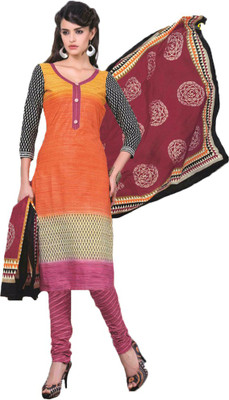 

Party Wear Dresses Cotton Printed Salwar Suit Dupatta Material(Un-stitched), Multicolor