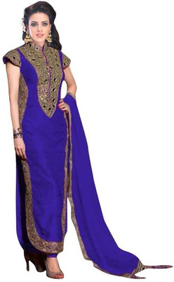 

Trendz Apparels Silk Embroidered Salwar Suit Dupatta Material(Un-stitched), Blue