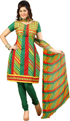 

Roohi Cotton Embroidered Salwar Suit Dupatta Material(Un-stitched), Green