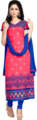 

Trendz Apparels Cotton Embroidered Salwar Suit Dupatta Material(Un-stitched), Pink